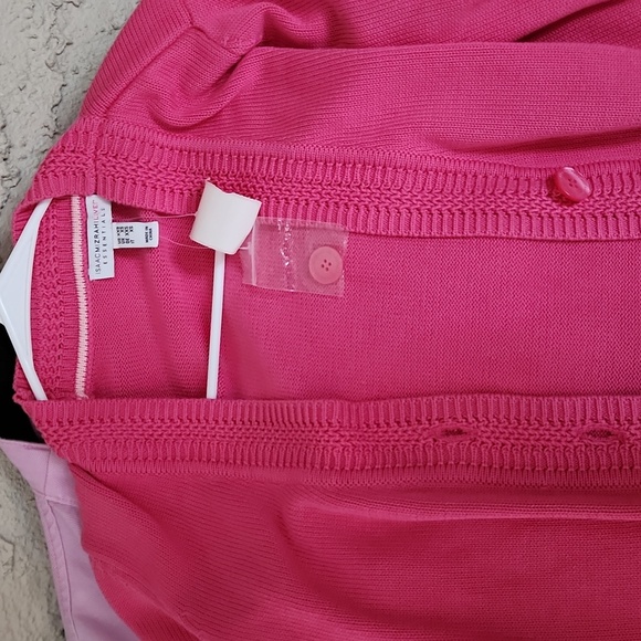 NWT! Isaac Mizrahl cotton Boyfriend Cardigan - Picture 4 of 6